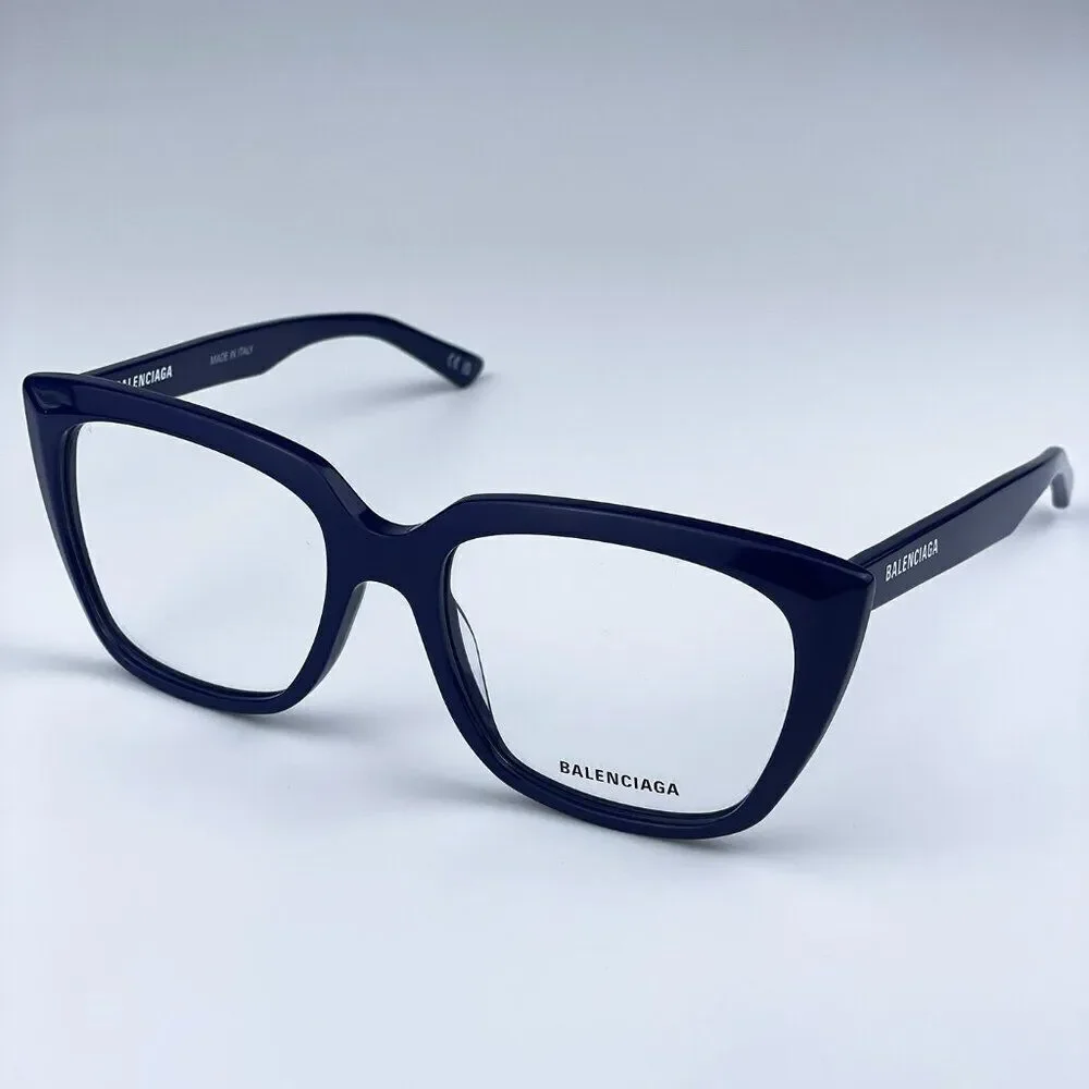 SALE! NEW Balenciaga BB0062O 006 Dark Blue Logo Square Women Eyeglasses